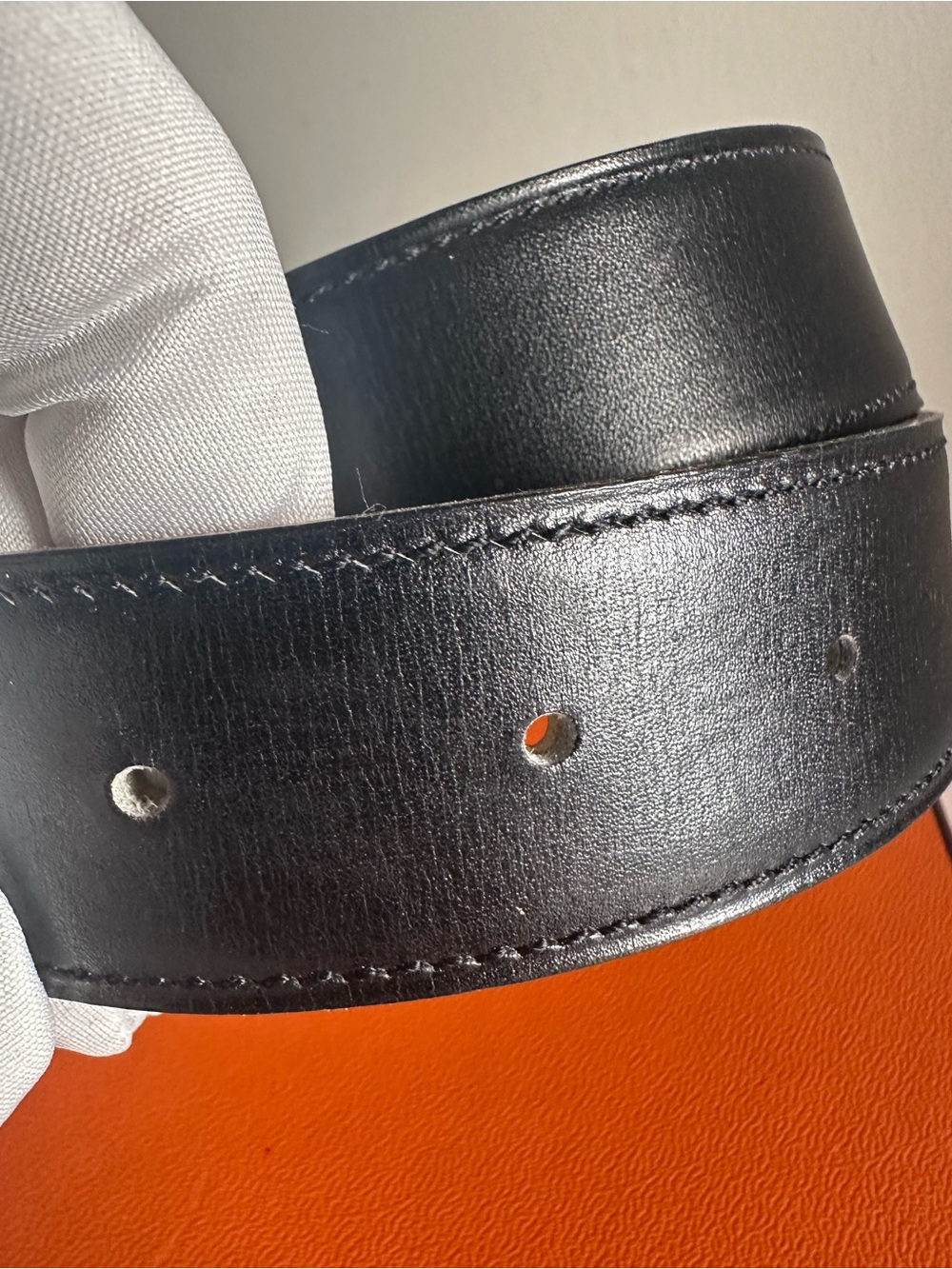Hermès Constance H Belt 32mm Reversible Black Gold Size 65 Vintage - Picture 14 of 16